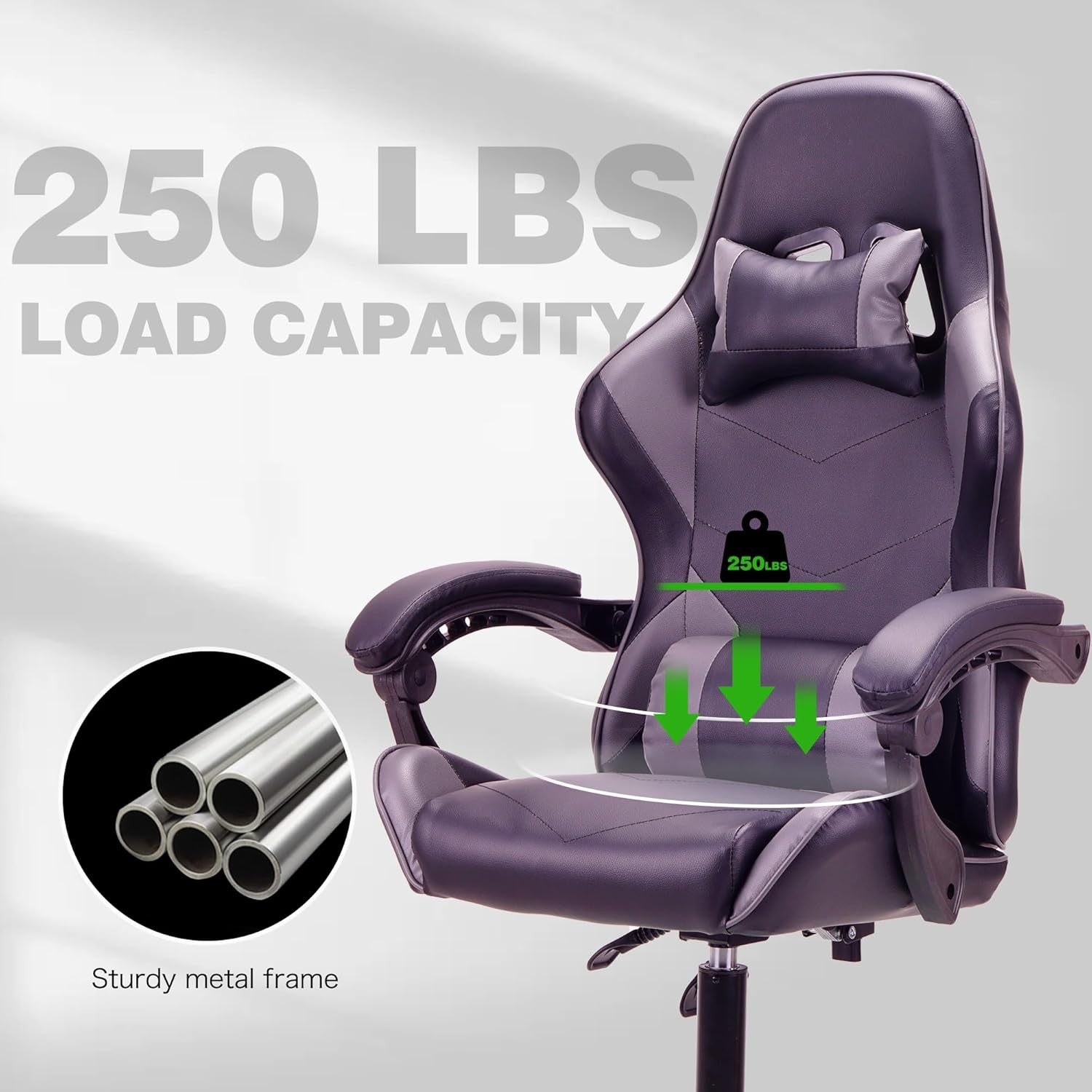 Ergonomic Gaming Chair High Back Swivel Office Desk 150kg