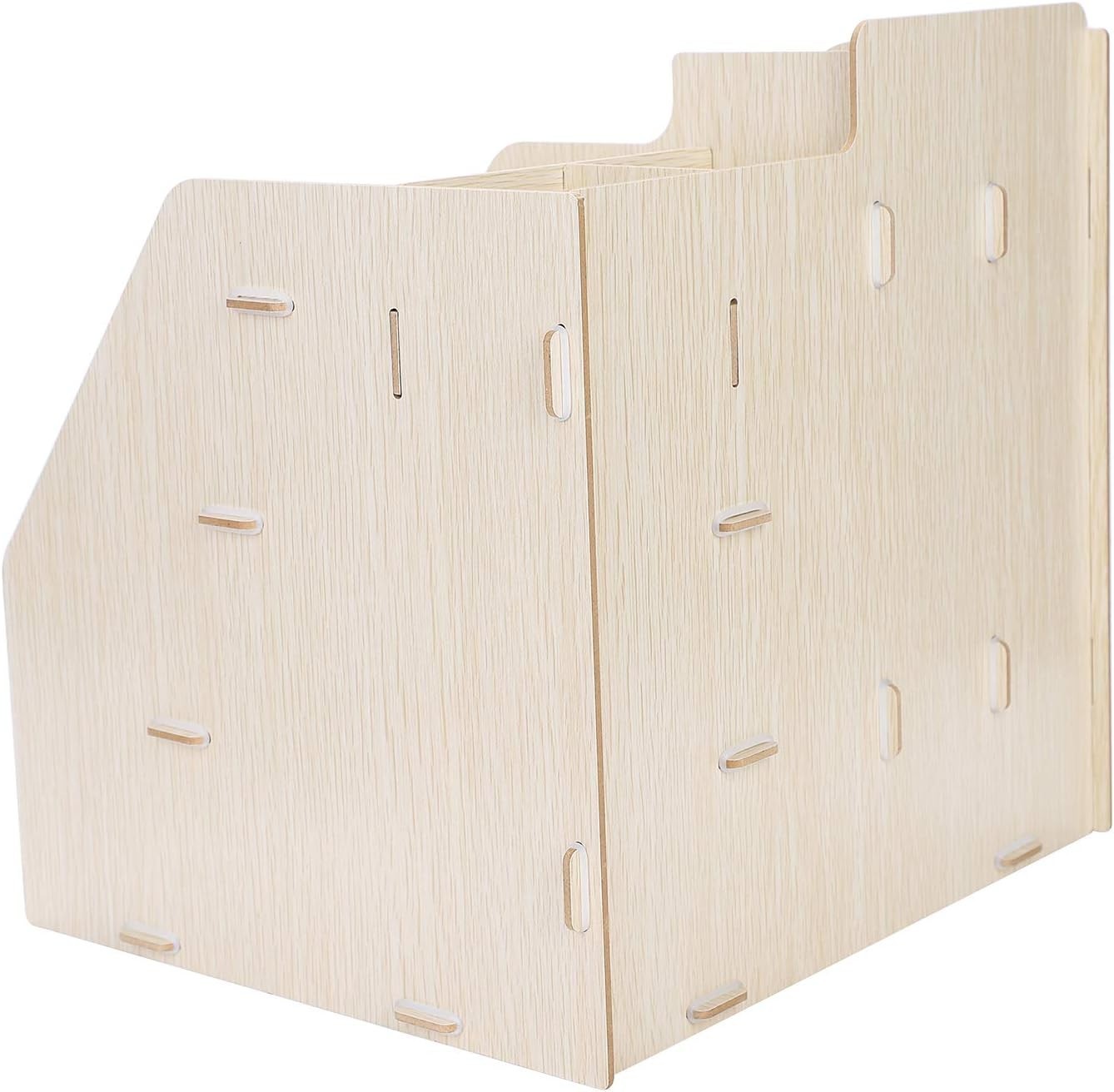 Wood Desk Organizer with Drawer & A4 File Holder – Multifunctional Storage