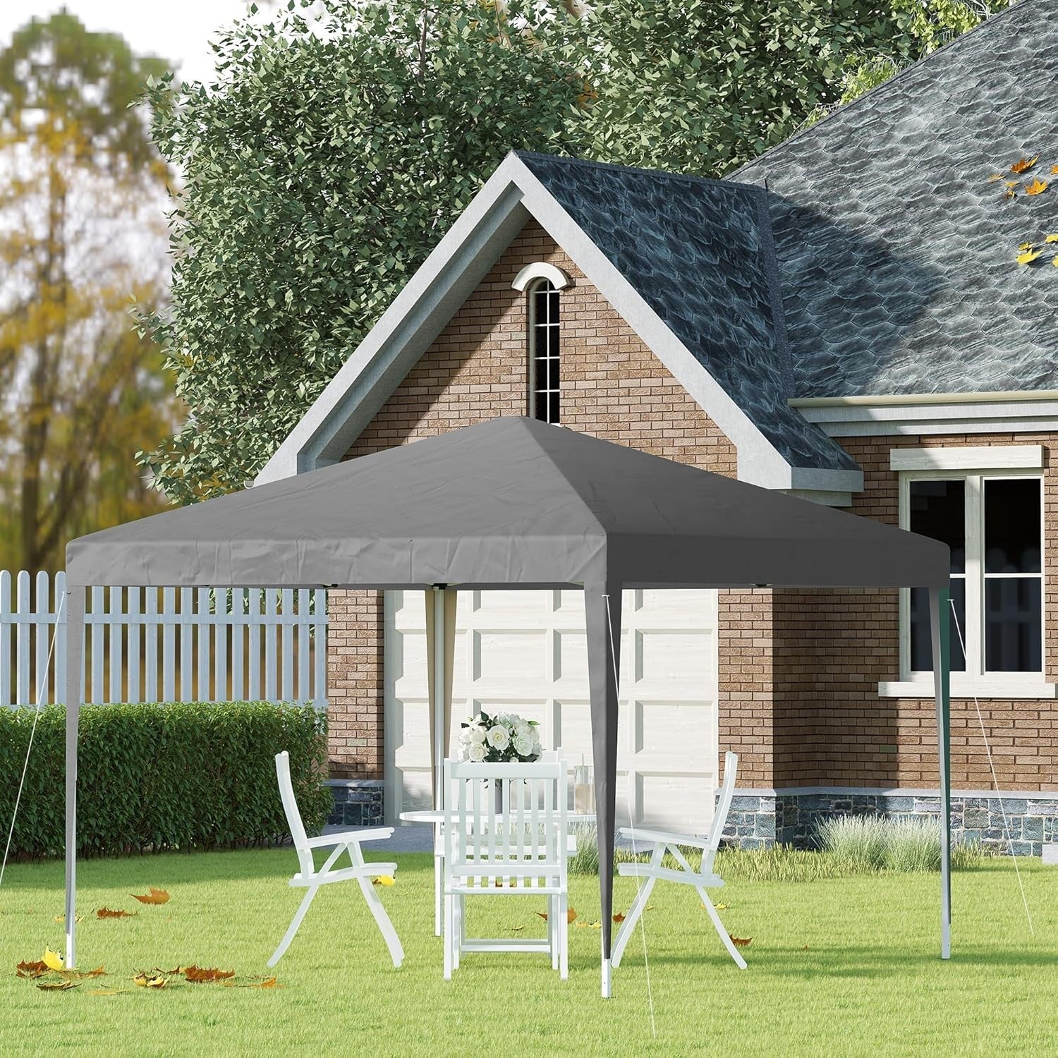 3x3m Pop Up Gazebo Adjustable Waterproof Party Tent w/ Bag Grey