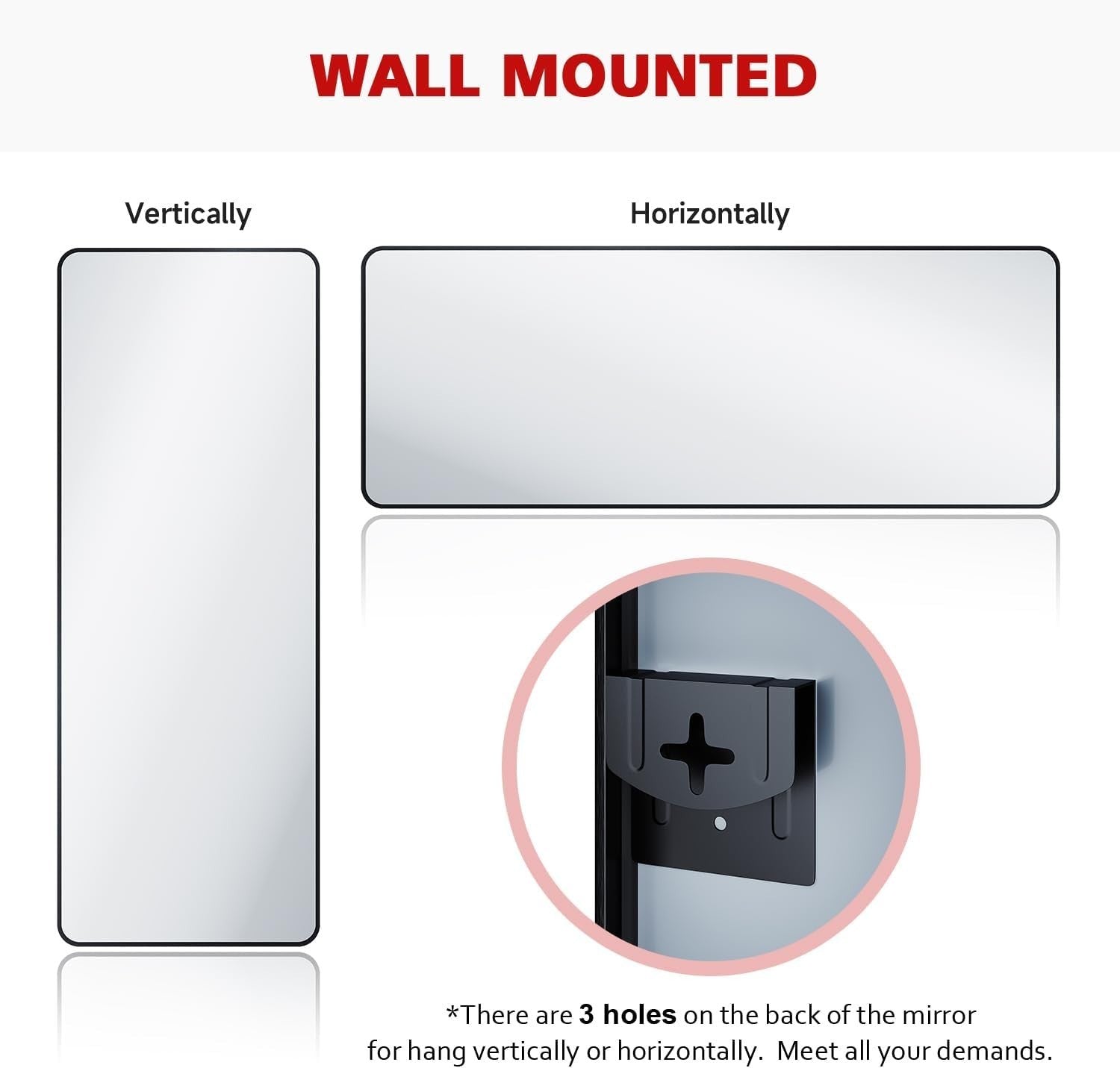 Arched Wall Full Length Mirror 160x60cm Aluminium Frame Floor Standing