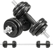 30kg Adjustable Dumbbell Barbell Set Cast Iron Spinlock Home Gym