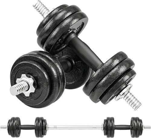 30kg Adjustable Dumbbell Barbell Set Cast Iron Spinlock Home Gym