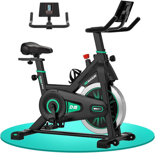 Quiet Magnetic Spin Bike w/ LCD Display, Tablet Holder & 0–100% Resistance
