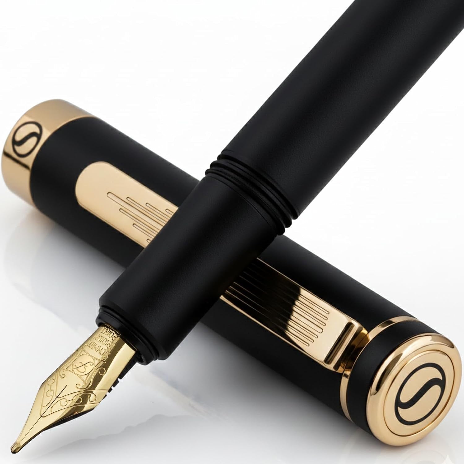 Black Gold Fountain Pen Fine Nib Luxury Gift Box