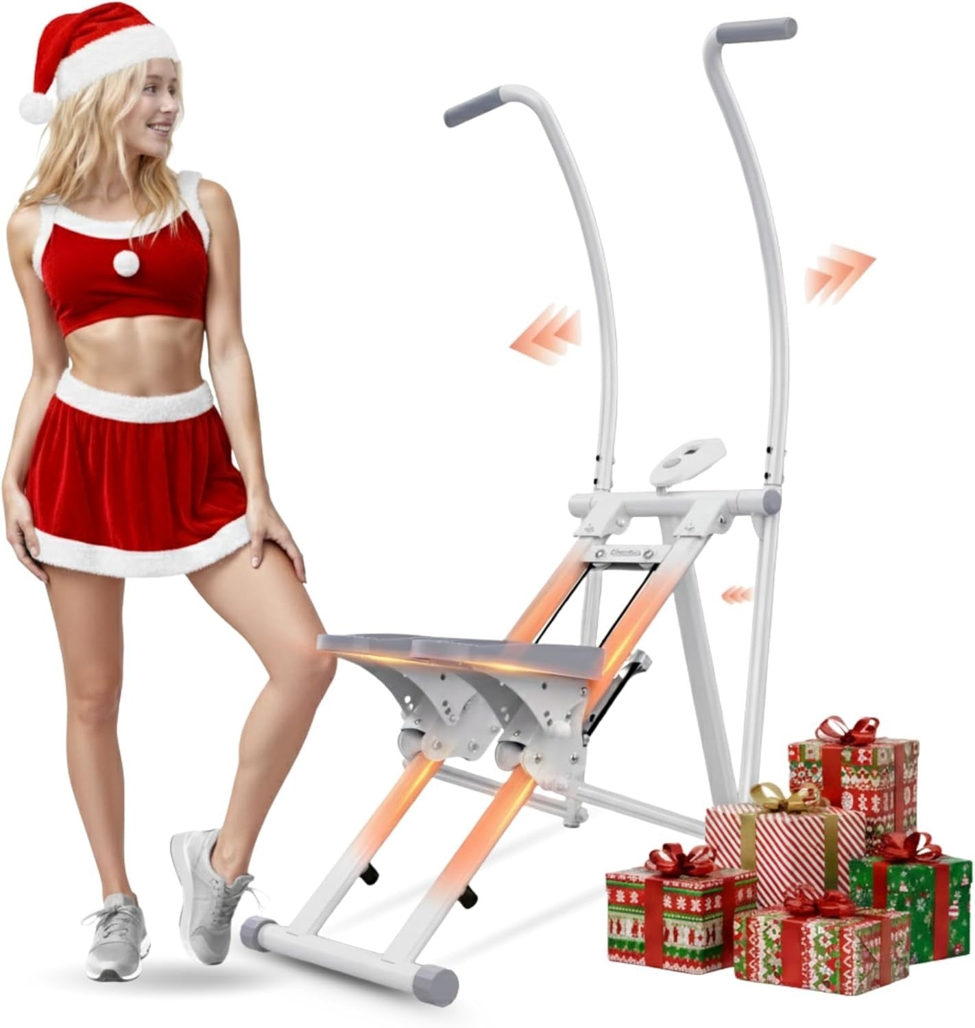 Dual-Action Stair Stepper w/ Moving Handlebars, 3 Pedal Angles & LCD Monitor