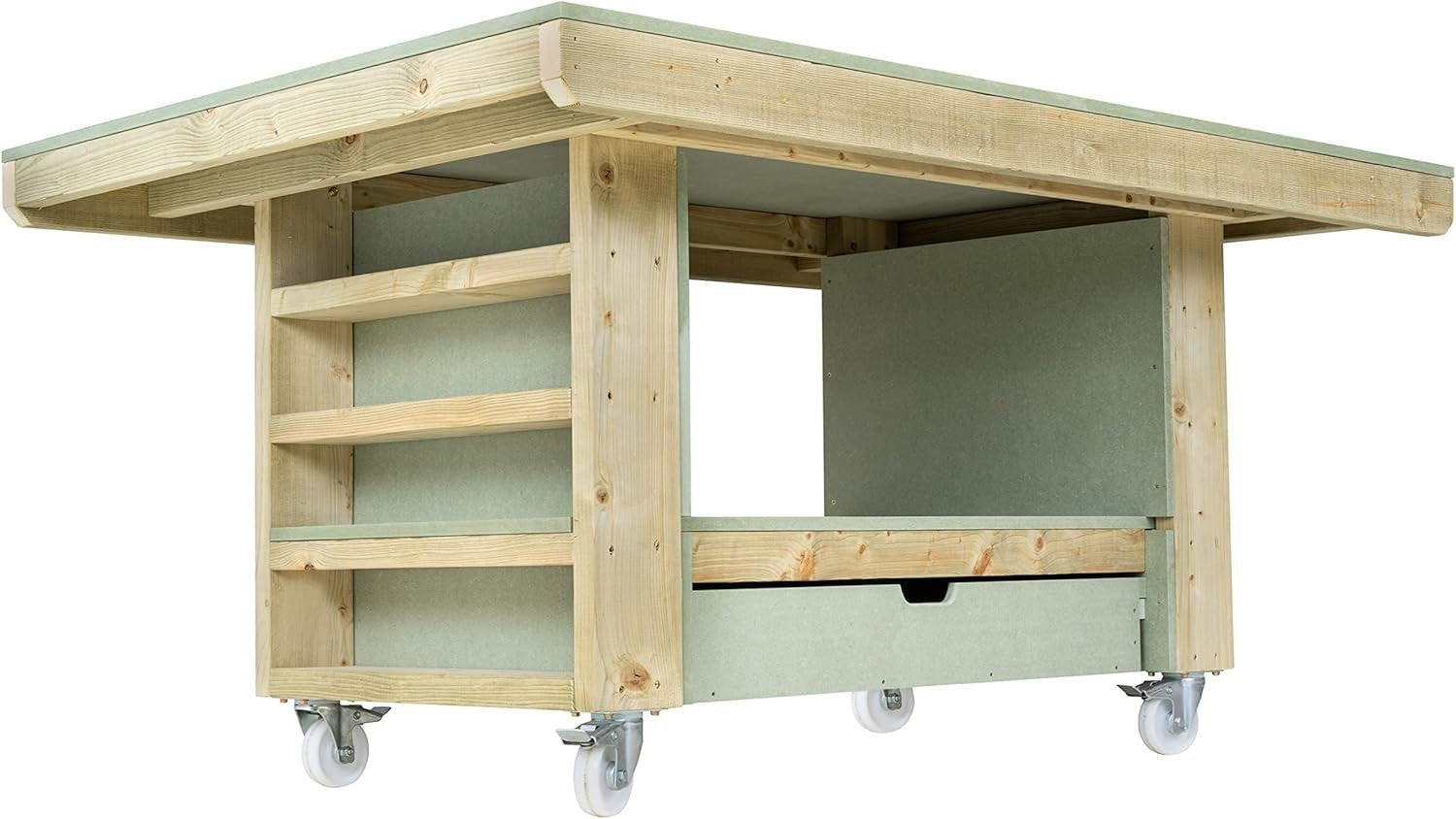 Heavy-Duty Art & Craft Workbench with Drawer & Storage – 18mm Moisture-Resistant