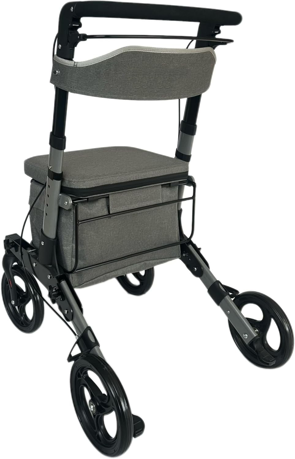 4 Wheel Rollator Walker with Seat Shopping Basket Brakes Lightweight