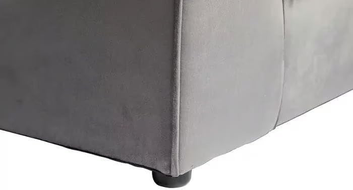 Grey Plush Velvet 4 Seater L Shape Modular Corner Sofa RH/LH - Luxury Comfort