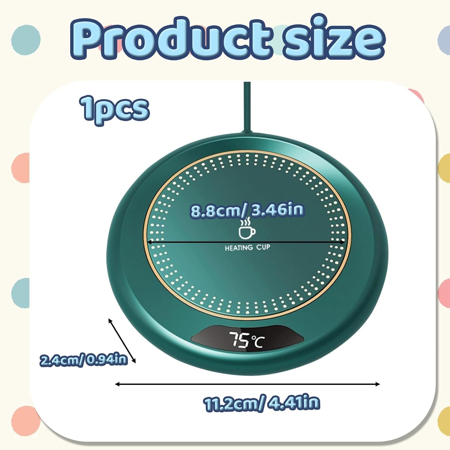 Coffee Mug Warmer 3 Speed Desk Cup Heater Touch Control