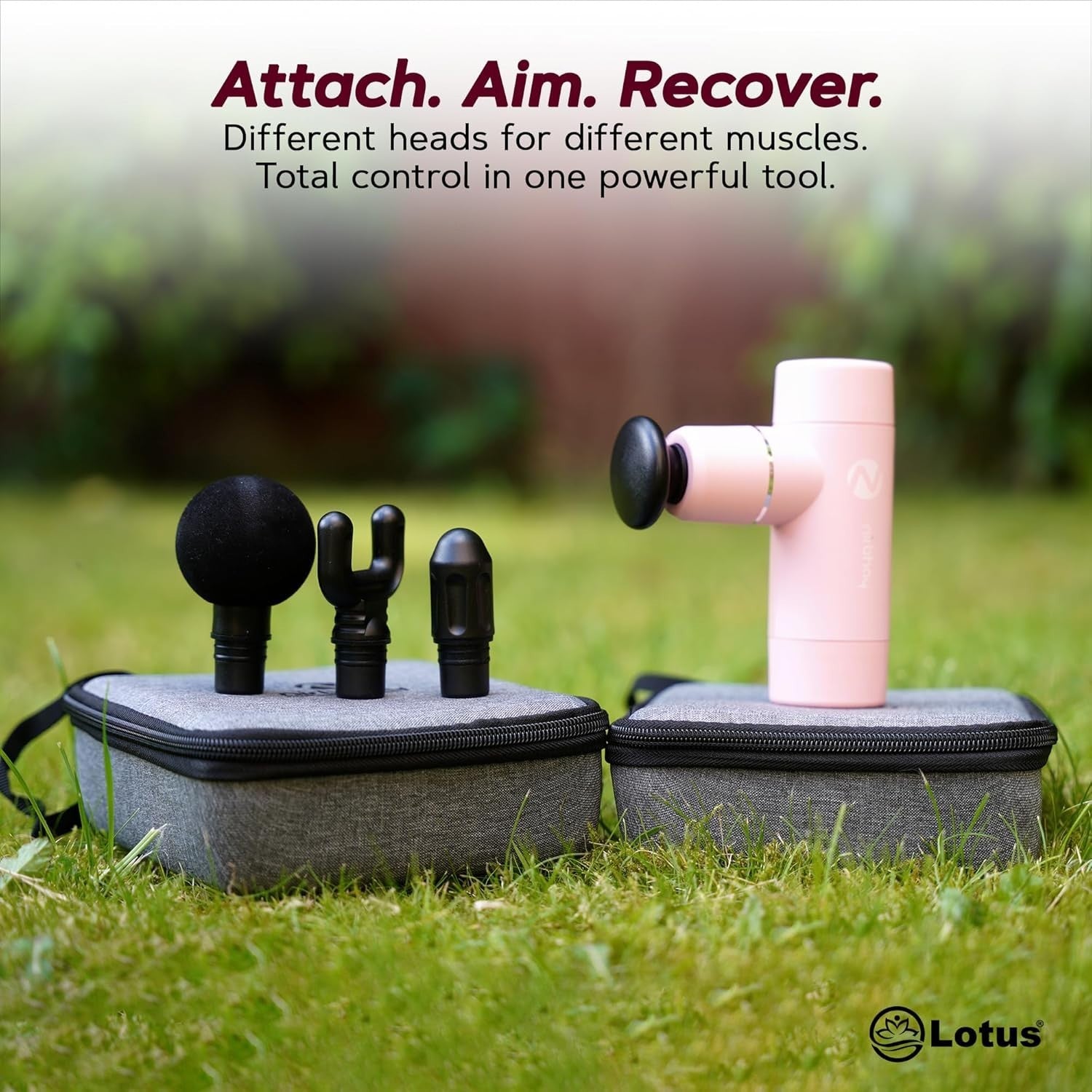 Mini Deep Tissue Massage Gun Quiet Muscle Relief 4 Heads Portable Case