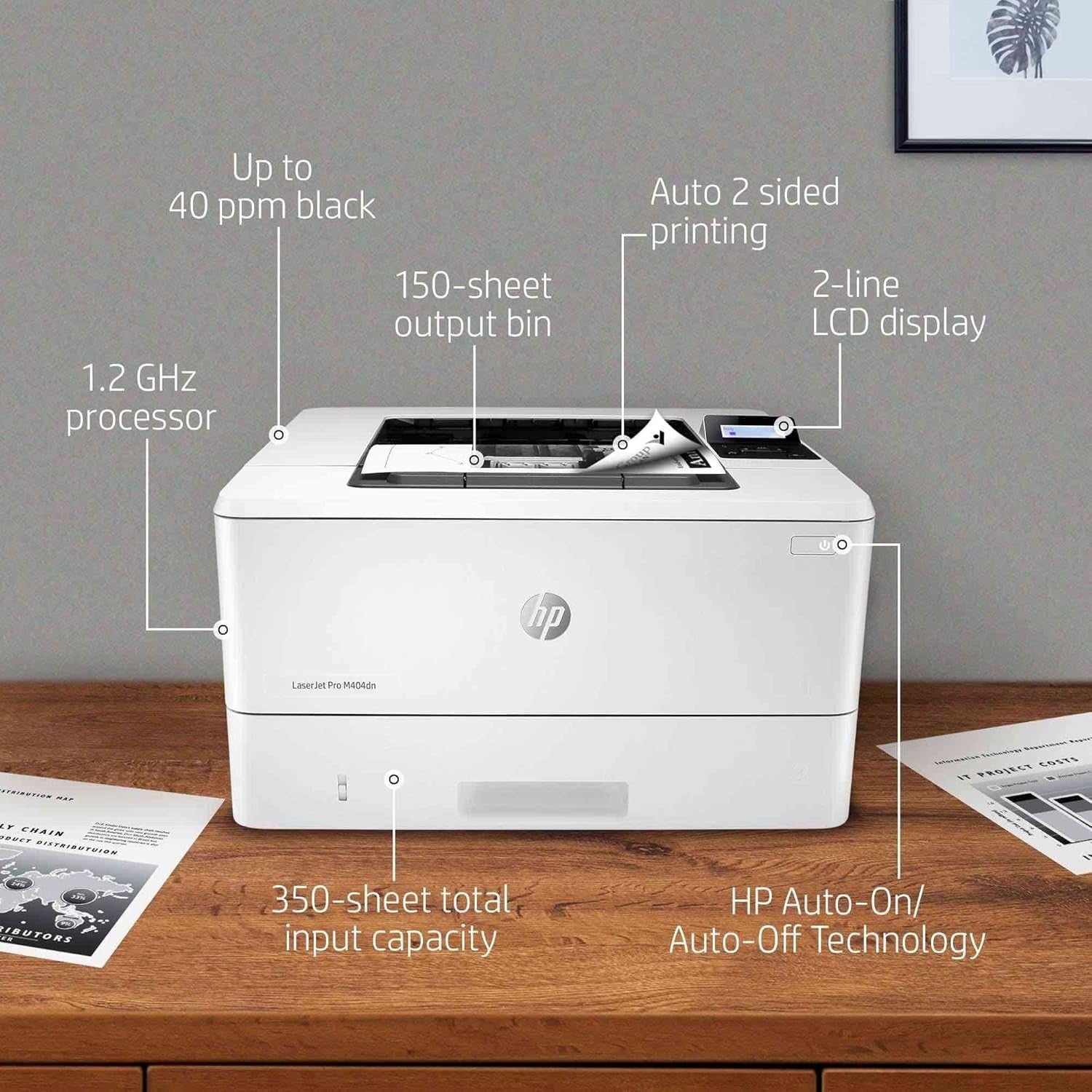 LaserJet Pro M404dn Monochrome Laser Printer | Auto Duplex | 40ppm | Ethernet