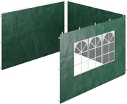 Gazebo Side Panels 3pc Set 2x3m Waterproof Party Tent Walls w/ Window Green