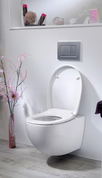 Slim Soft Close Toilet Seat Antibacterial Click & Clean White