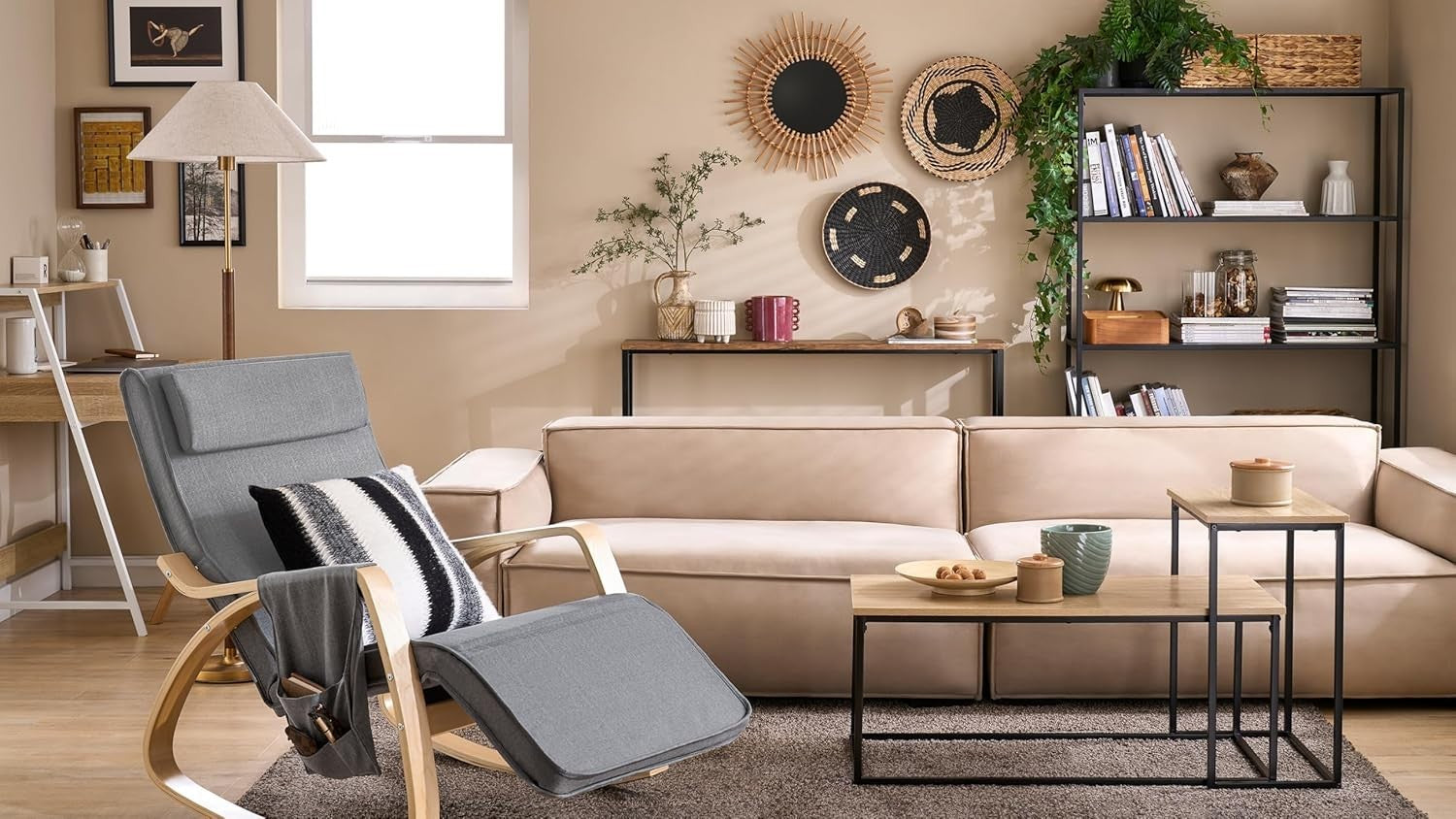Slim Console Table with Wood Top & Metal Frame, Modern Entryway Desk