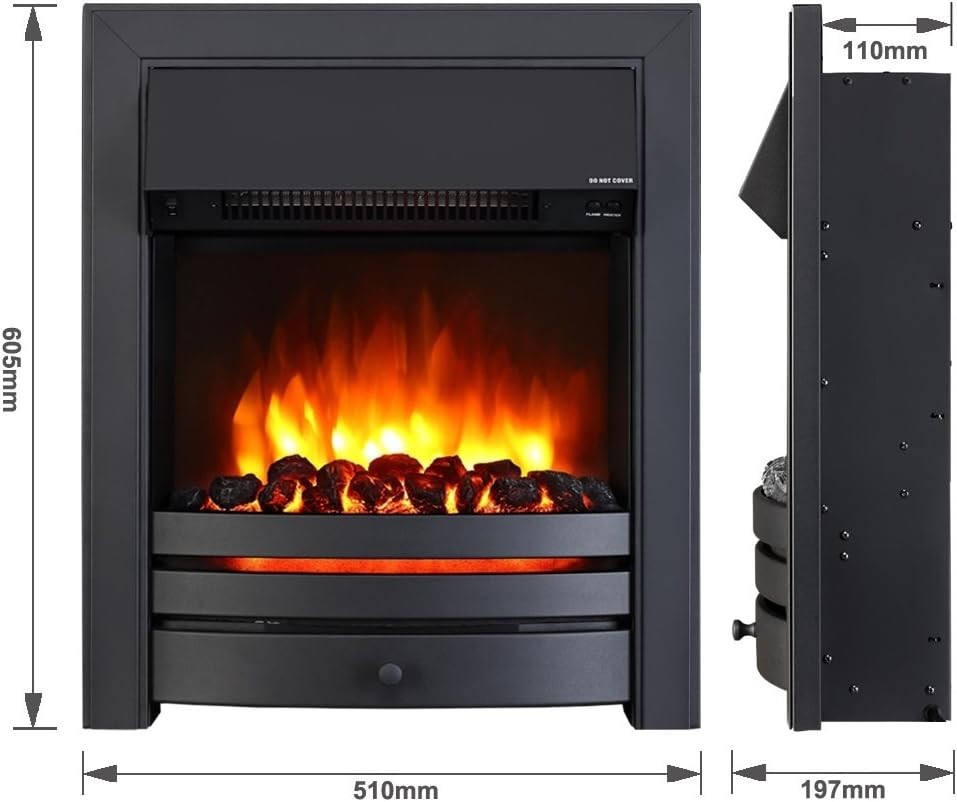 42" Electric Fireplace Suite with Flame Effect, Remote & 13-Color LED Light