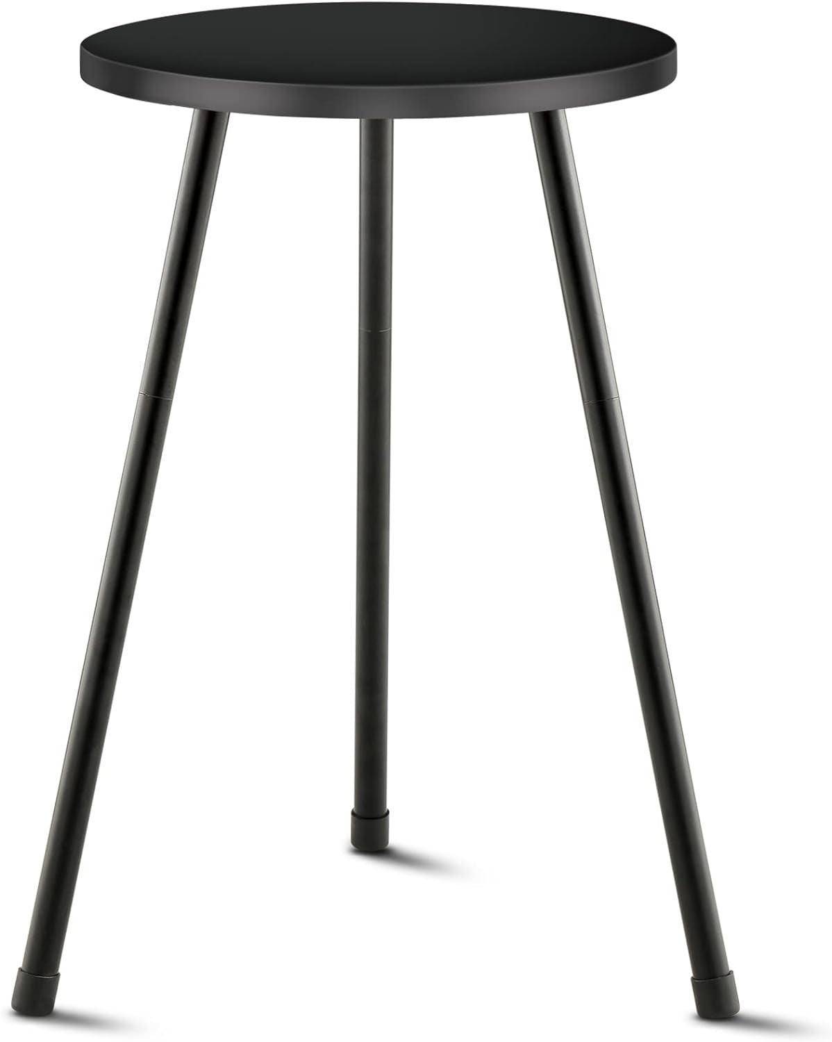 Tall Black Metal Plant Stand Indoor Round Wood Table for Flower Pots Modern Deco