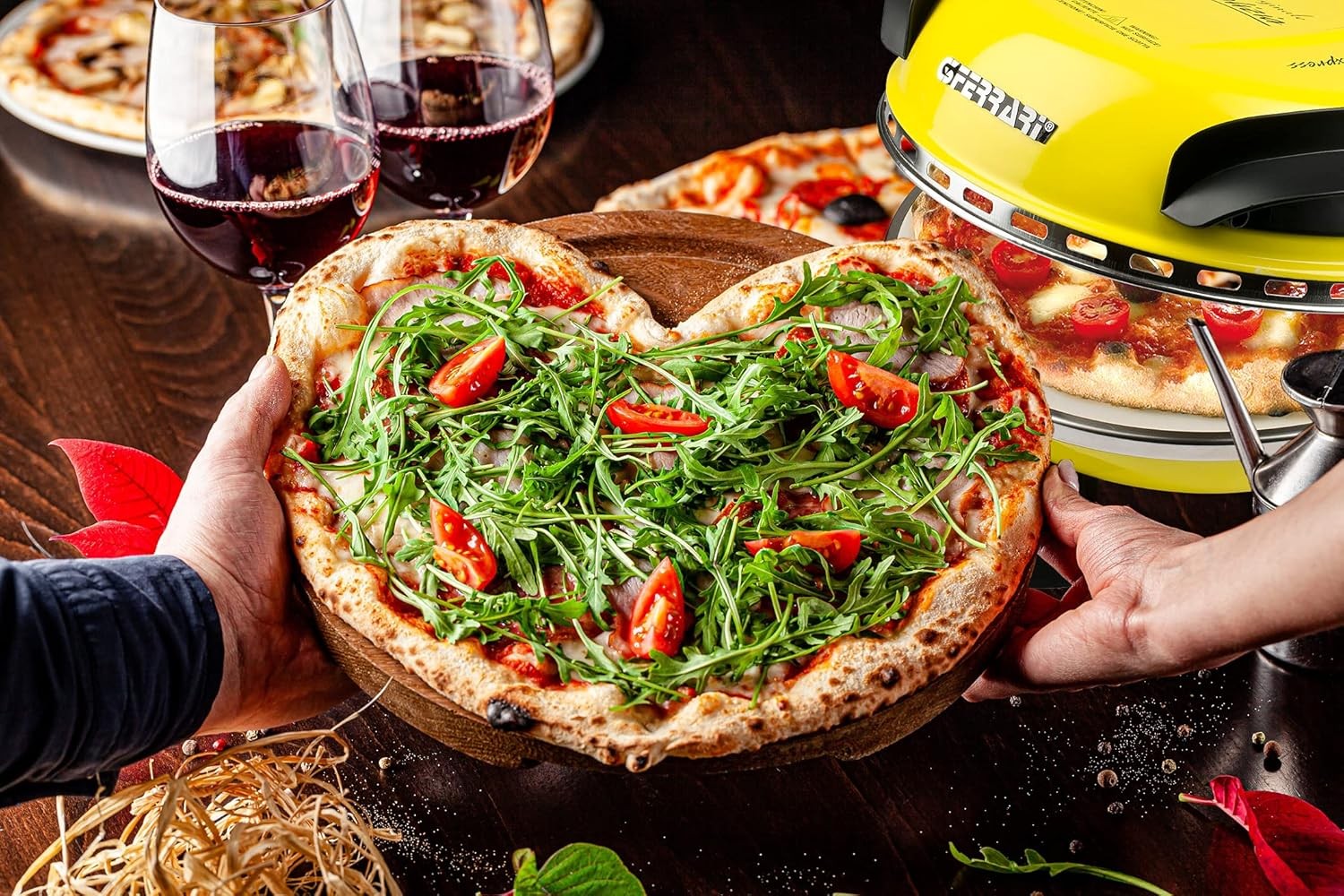 Electric Pizza Oven 1200W | 31cm Stone Plate 400°C Fast Heat Grill Maker