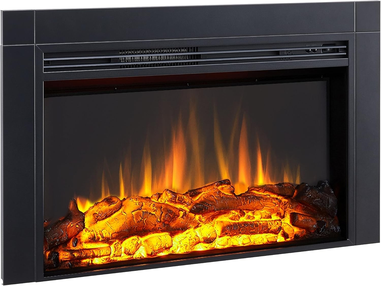 Electric Fireplace Insert 92cm Built-In LED Flame Heater Remote Control