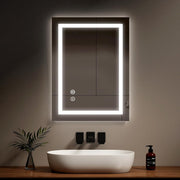Bluetooth LED Bathroom Mirror 80x60cm with Shaver Socket & Demister