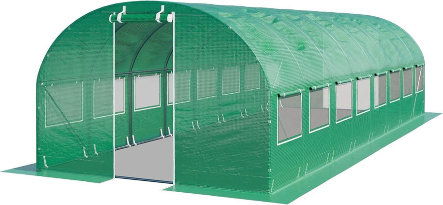 Heavy Duty Polytunnel Greenhouse 4x8m UV Resistant PE Cover with Windows