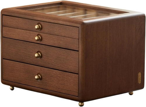 Large Wooden Jewelry Armoire Multi Layer Organizer Luxury Storage Box