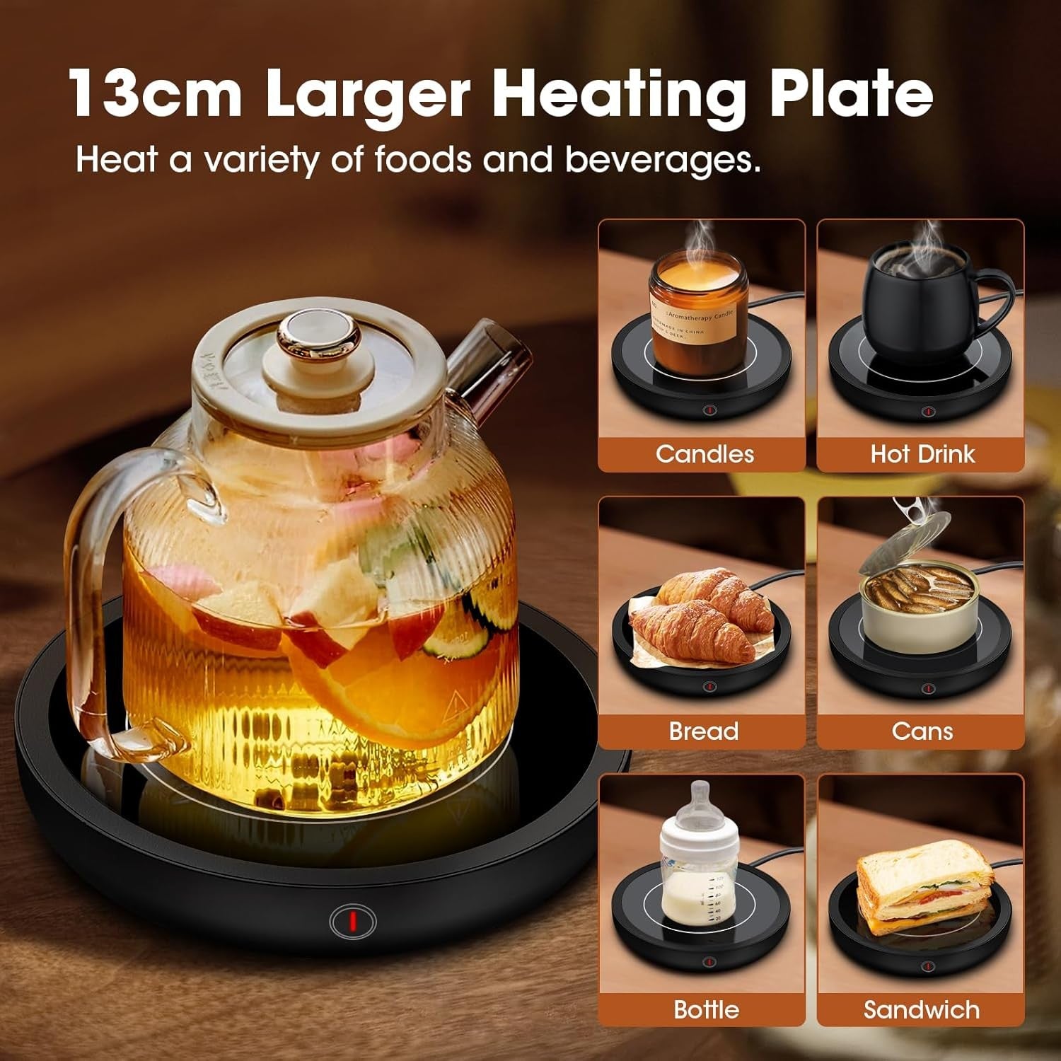 Coffee Mug Warmer Smart Desk Heater 3 Temp 4H Auto Off