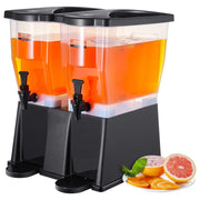 Double Drink Beverage Dispenser 20L | Dual Tank Juice Lemonade Iced Tea Stand