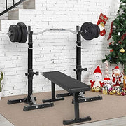 Adjustable Squat Rack Stand Olympic Barbell Holder, Heavy Duty 250kg Load