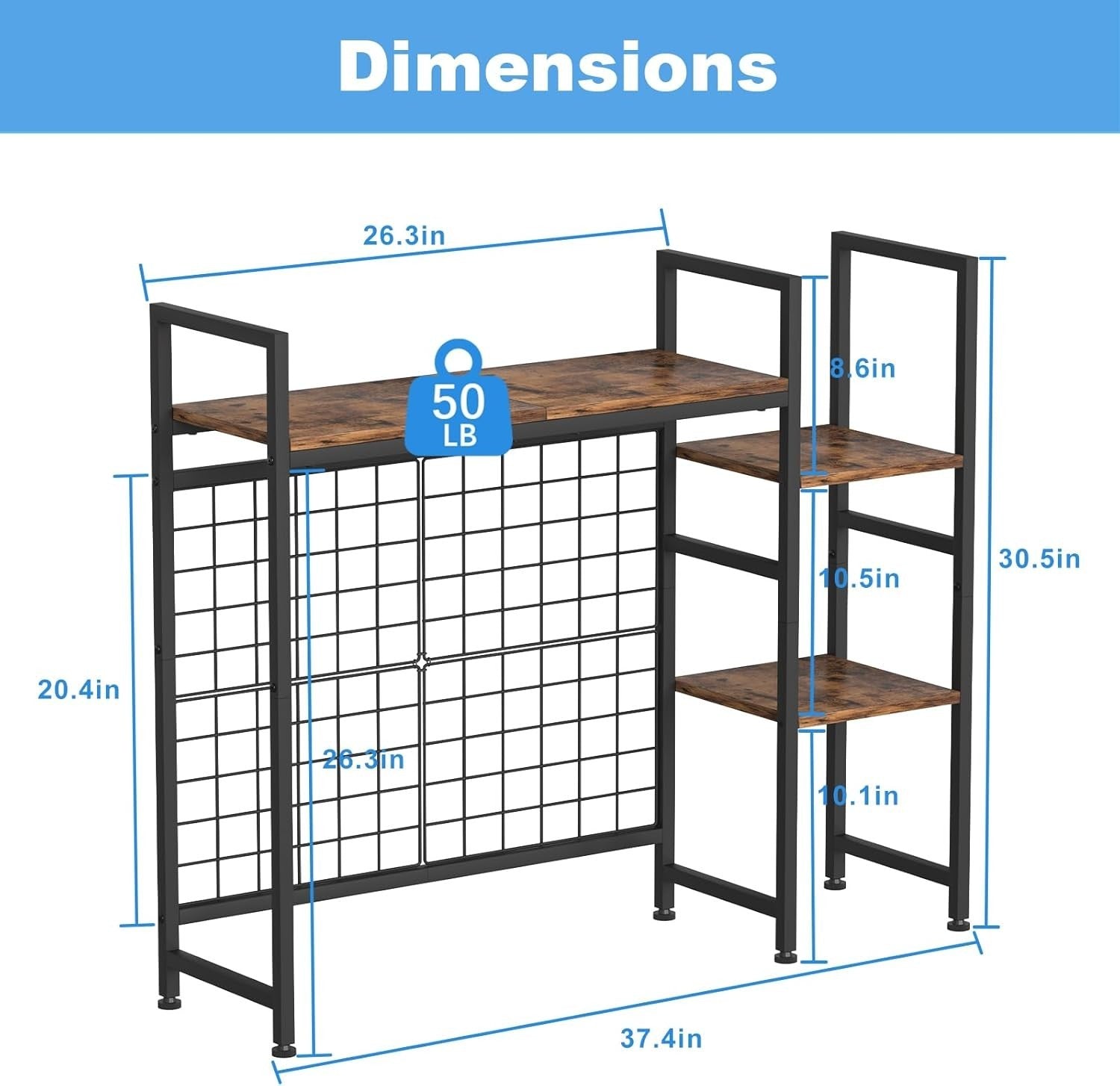 37.4" Desk Hutch Shelf | 3-Tier Wood Desktop Organizer for Monitor & Storage