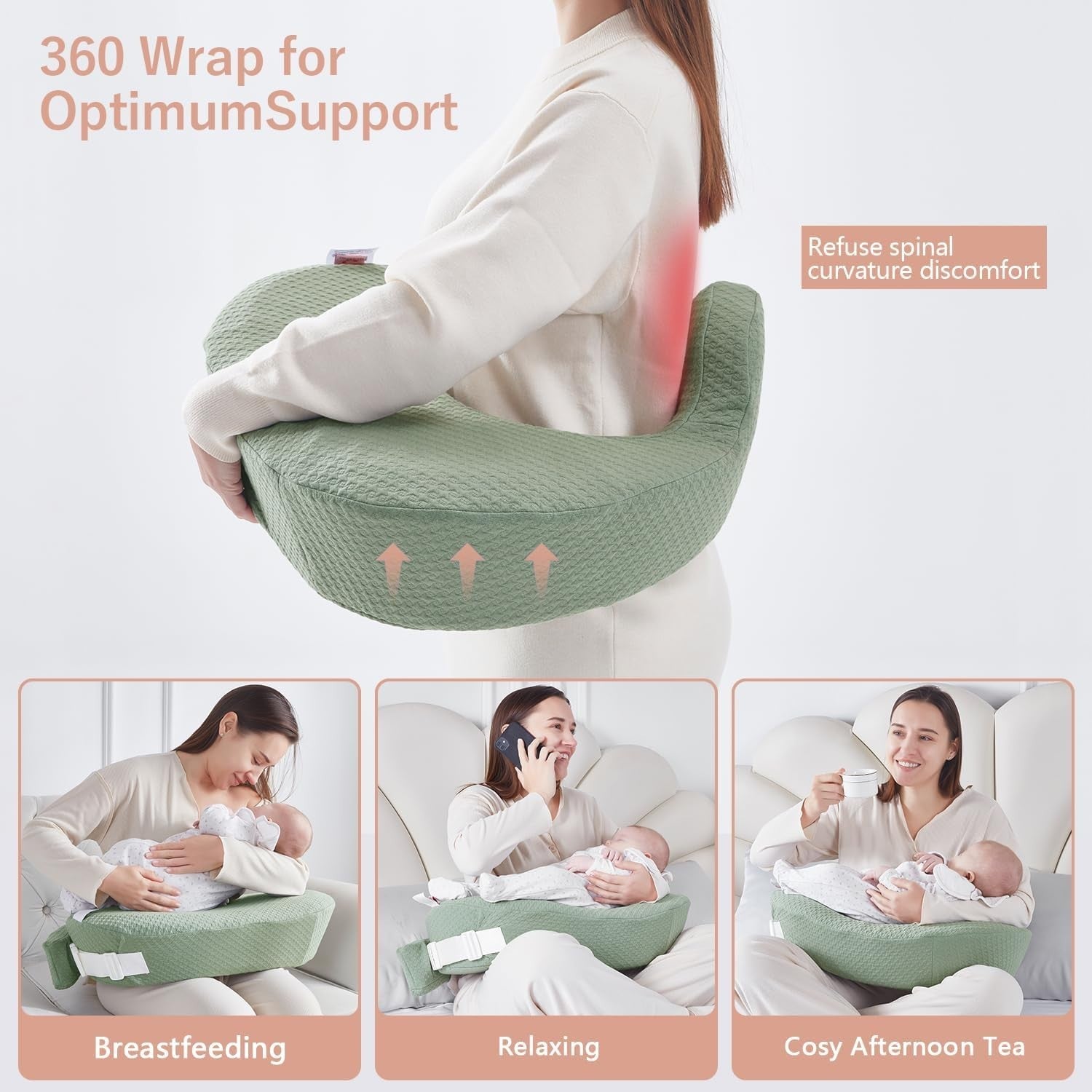 Nursing Pillow Breastfeeding Maternity Support Cushion Adjustable Strap