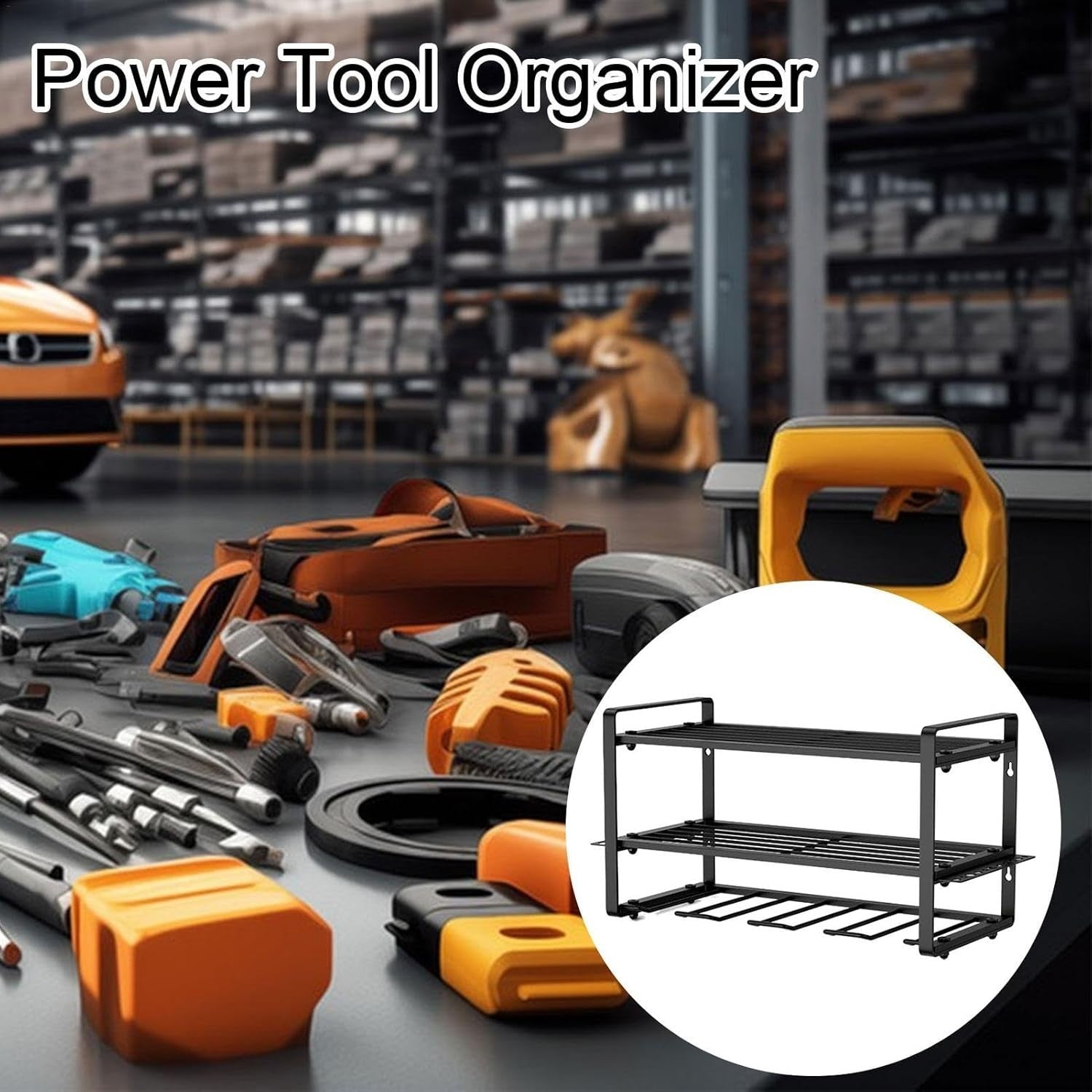 Heavy Duty Power Tool Wall Organizer Floating Drill Storage Rack