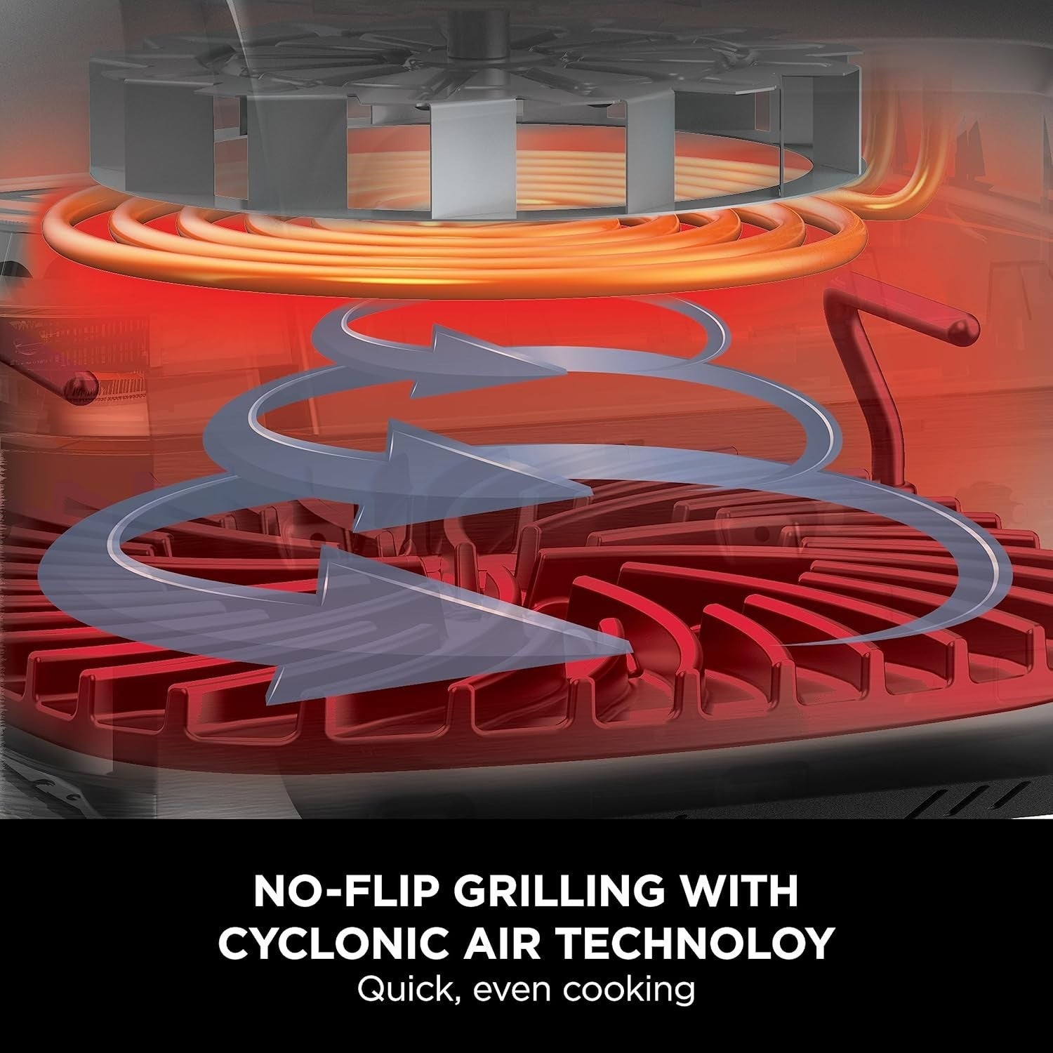Health Grill Air Fryer 6-in-1 Digital Probe 260°C No Flip 3.8L Copper Black