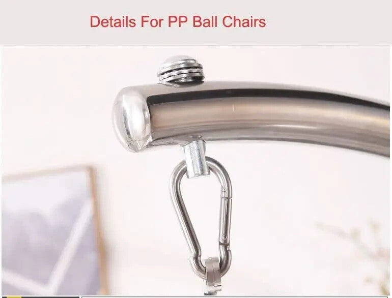 Modern Hanging Bubble Chair Swing with Grey Cushions Indoor Lounge