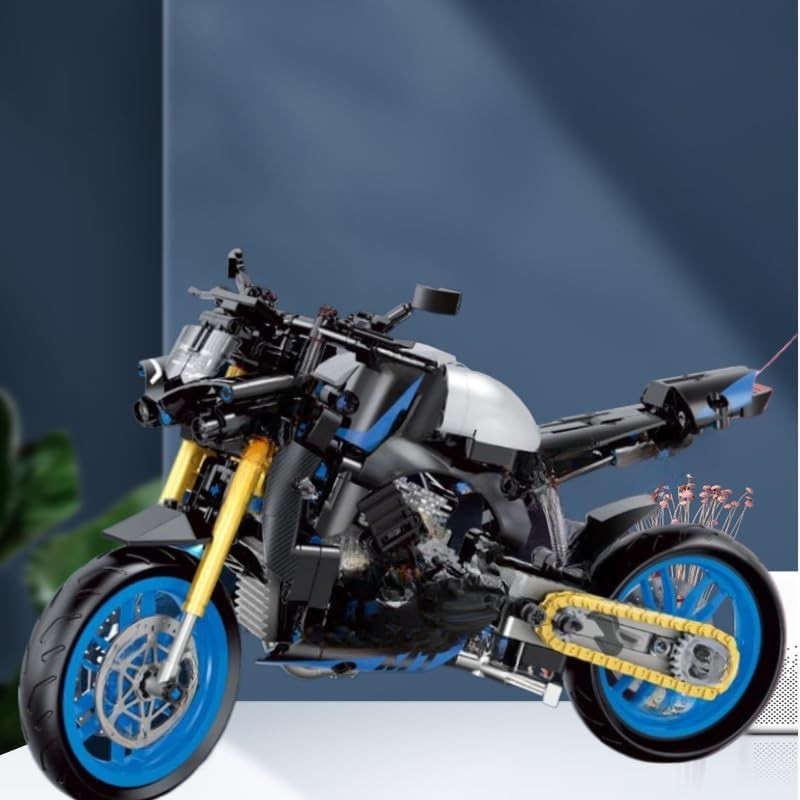 638-Piece Motorcycle Building Kit with Realistic Details & Fun Build
