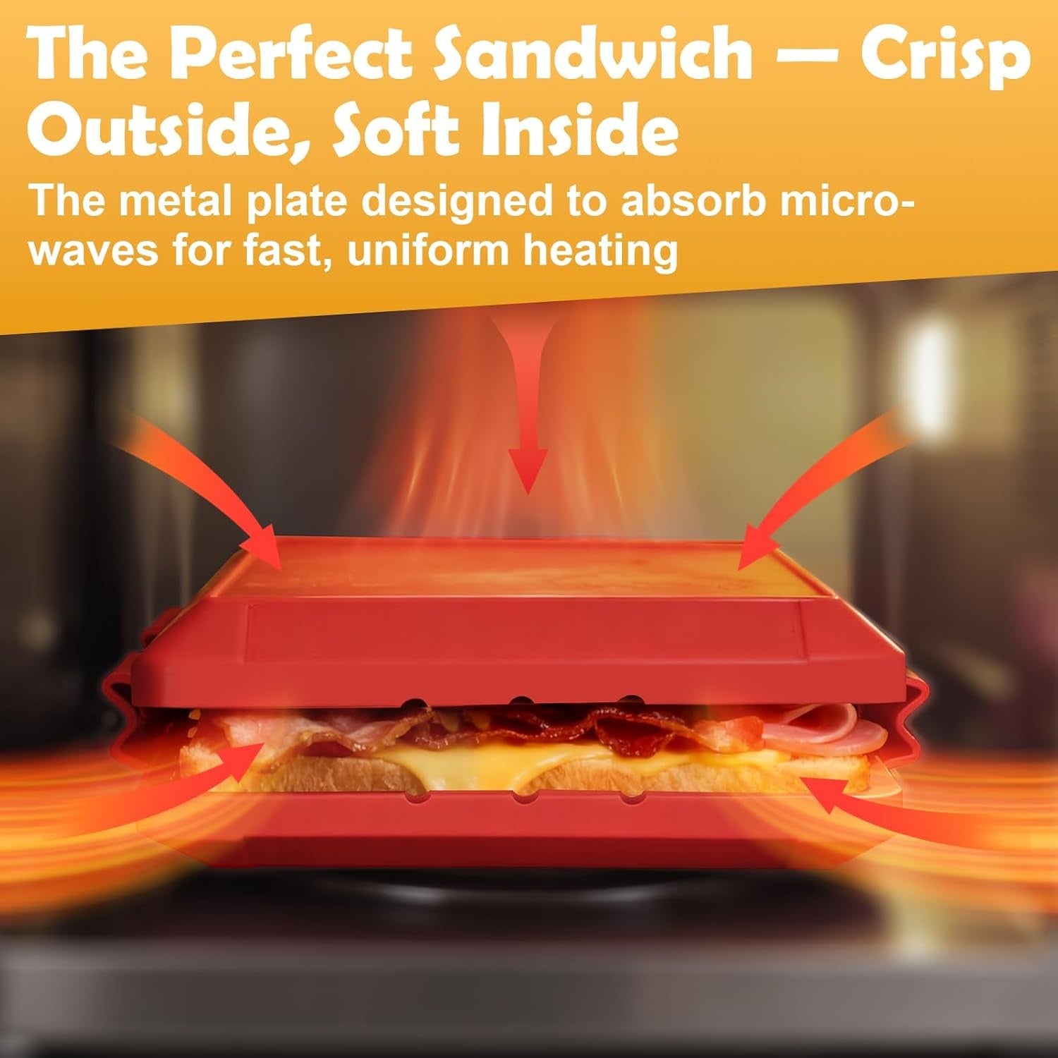 Microwave Toastie Sandwich Maker Panini Breakfast Quick Cooking Red