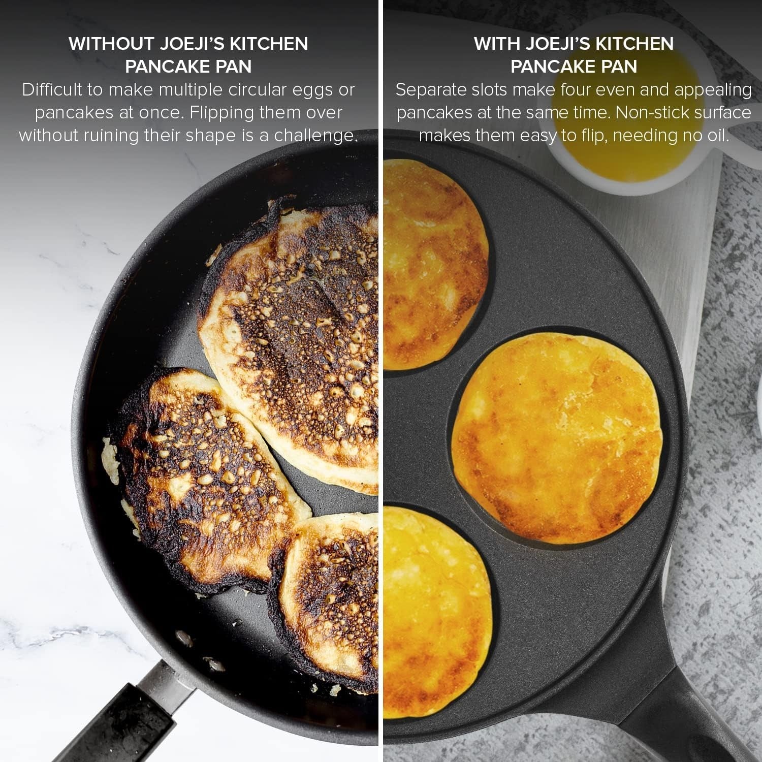 4-Hole Non-Stick Pancake & Egg Pan 26cm Cast Aluminium Induction Safe
