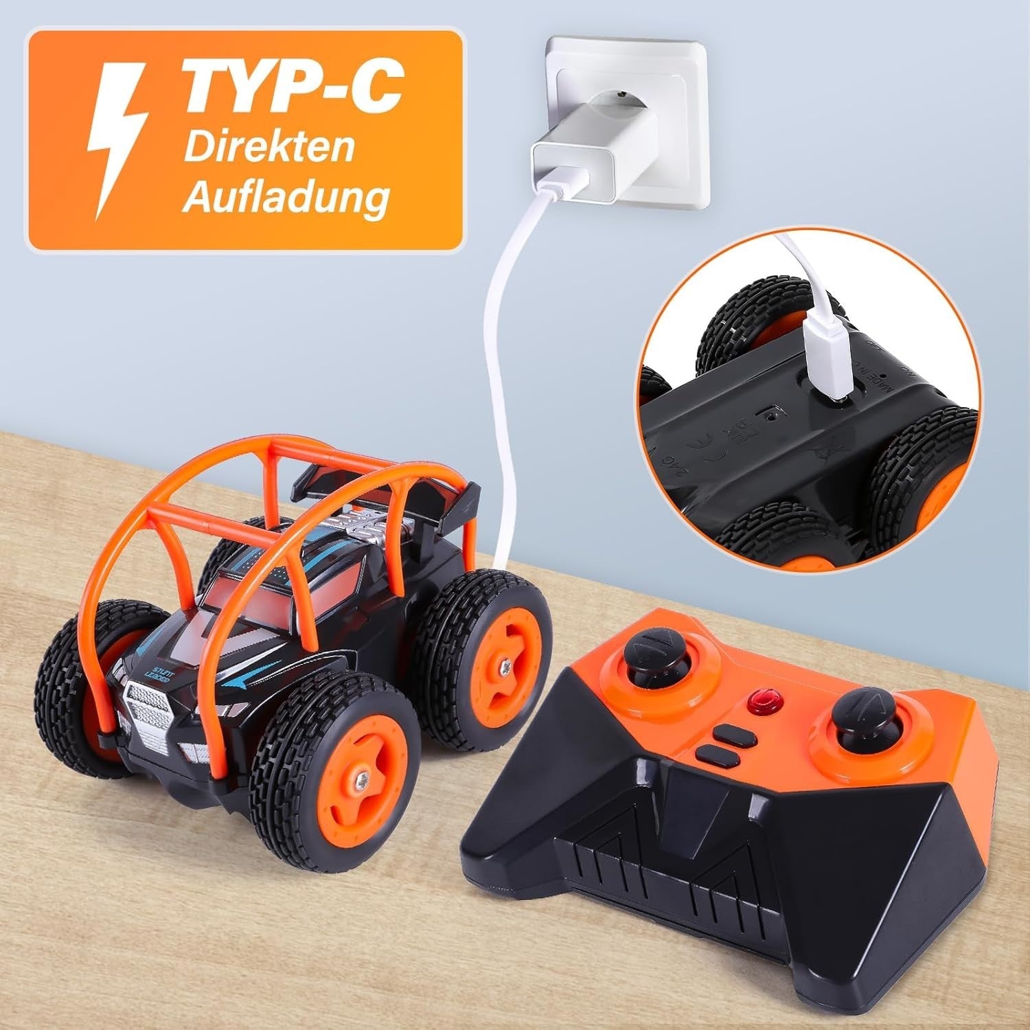 4WD Mini RC Stunt Car 360° Flip Double-Sided Truck – 2.4GHz Remote Control Toy