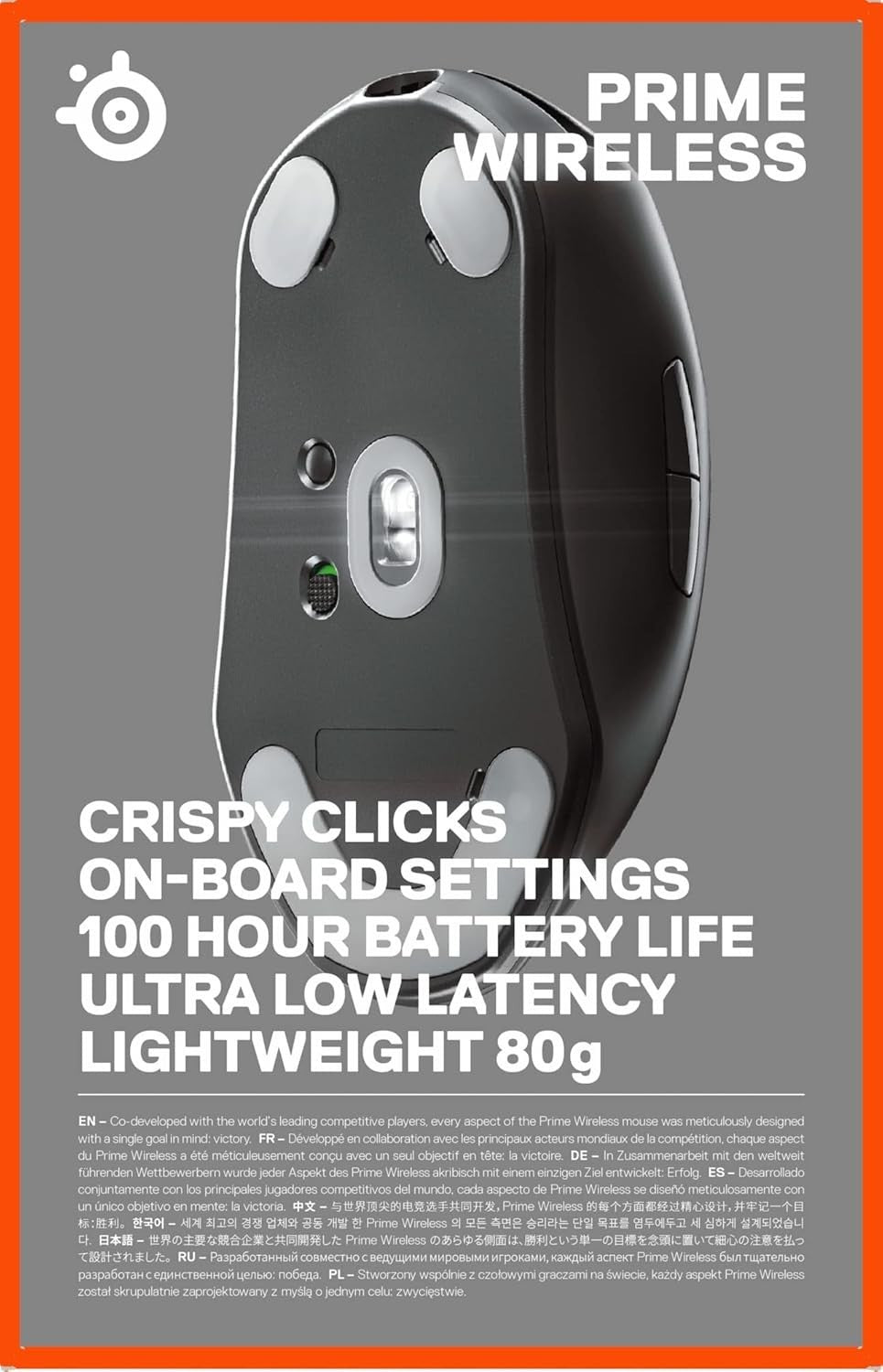 Esports Wireless Gaming Mouse 18K DPI 100Hr Battery Magnetic Switch