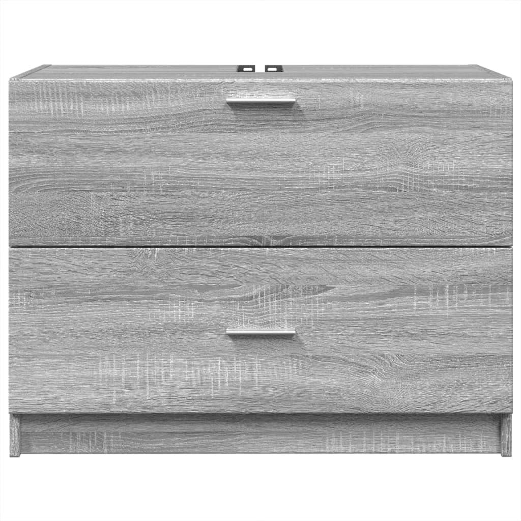 Grey Sonoma Bathroom Sink Cabinet 78x37x59cm Modern Under Sink Vanity Storage