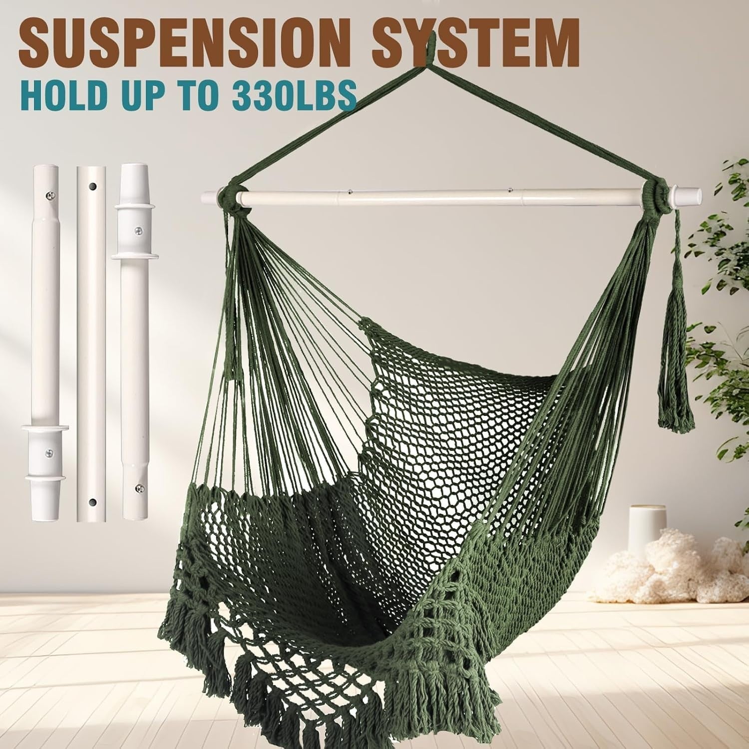 Extra Large Hanging Hammock Chair – Comfy Mesh, 120kg Max, Indoor Outdoor