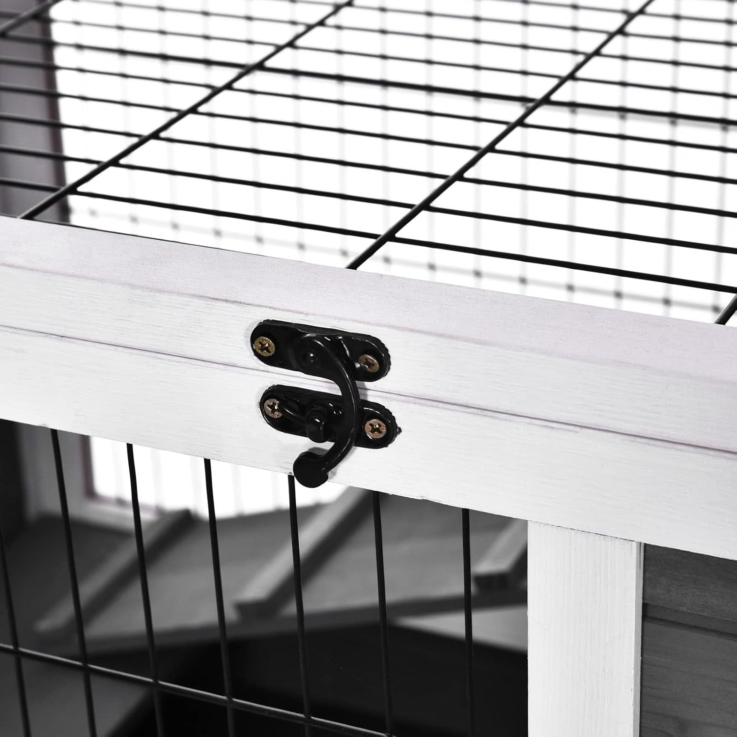 Rabbit Hutch Guinea Pig Cage Wooden Indoor Portable with Openable Roof