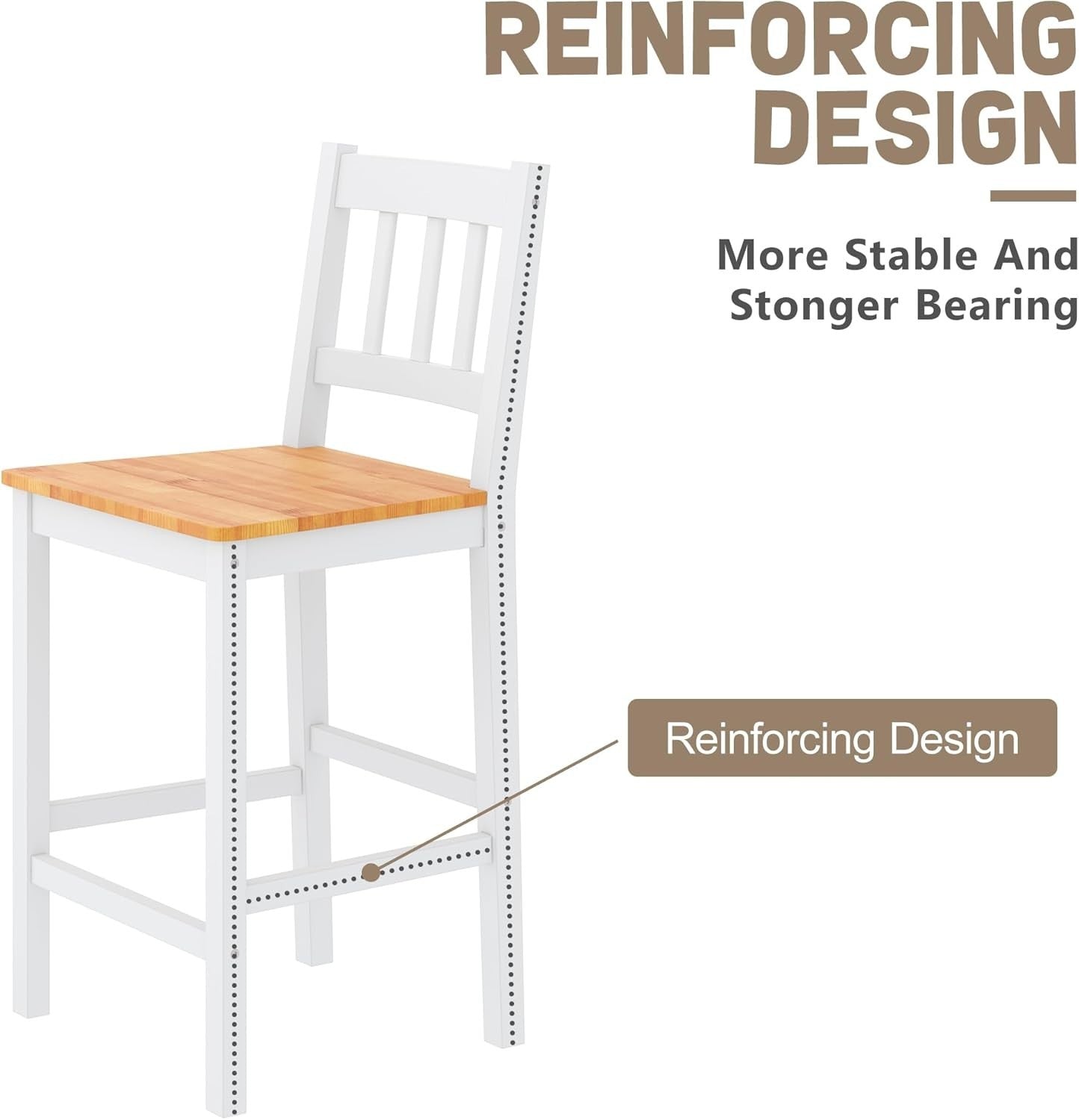 Solid Pine Wood Bar Table & 2 Stools Set | Compact, Rustic, Easy Assembly