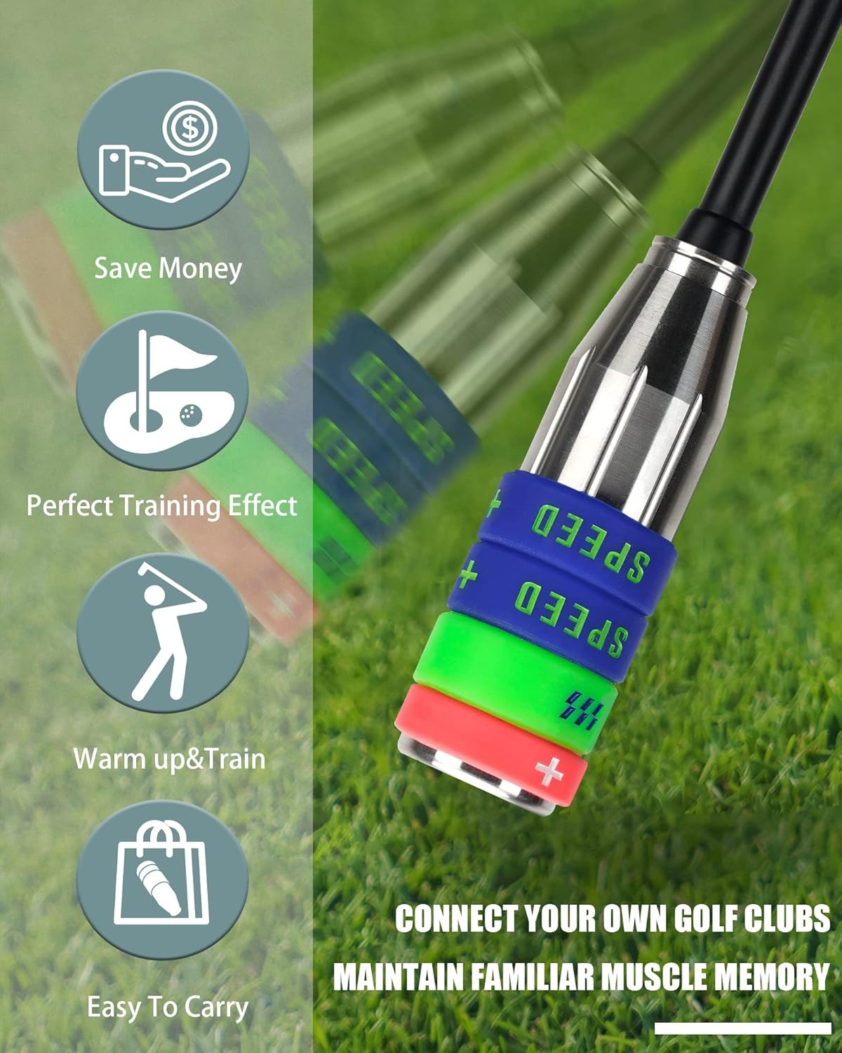 Golf Swing Speed Trainer Adjustable 3 Weight Tempo Aid Tool