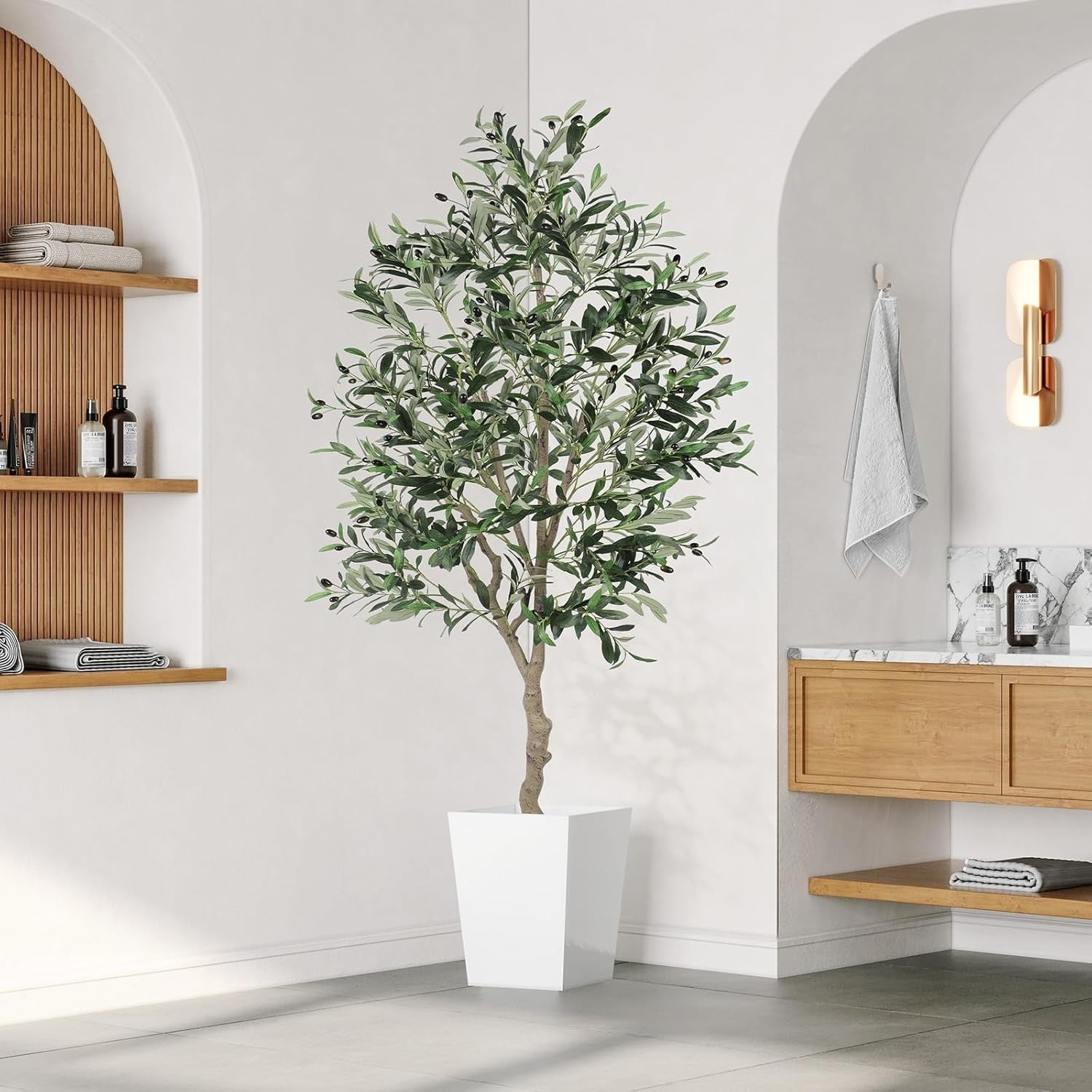 6ft Artificial Olive Tree Tall Faux Plant Realistic Leaves Indoor Home Decor