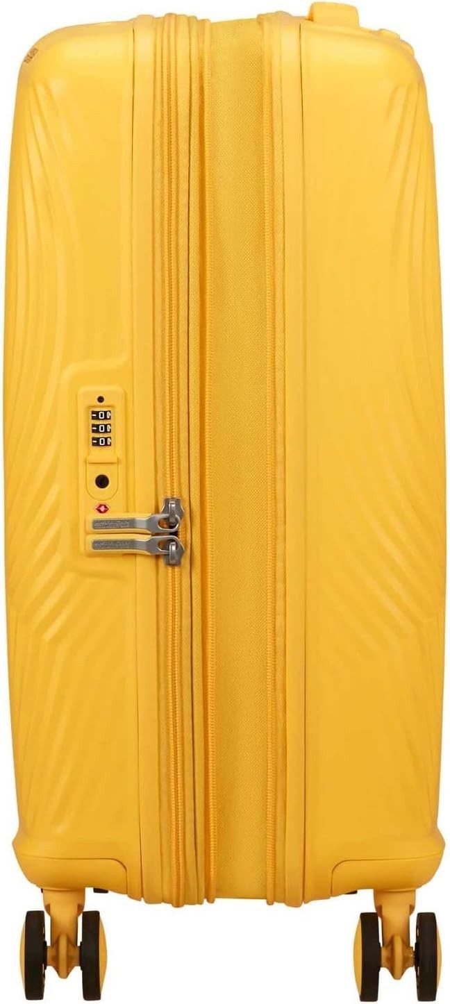 Cabin Hard Shell Suitcase Expandable 55cm TSA Lock Spinner Yellow