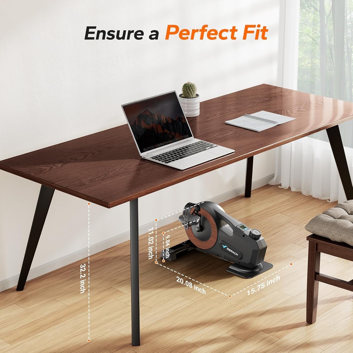 Under Desk Exercise Bike 8 Level Magnetic Pedal Exerciser LCD Quiet