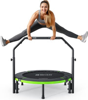 40in Foldable Exercise Rebounder with Adjustable Handle Heavy Duty