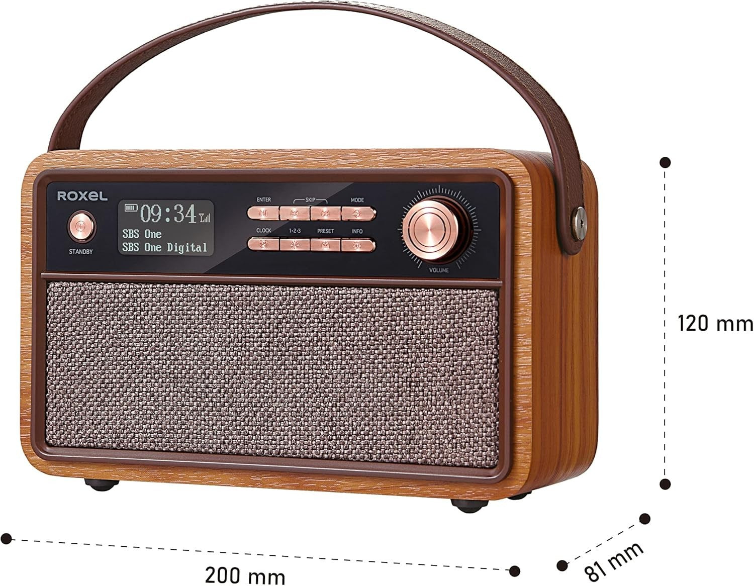 Retro DAB+/FM Bluetooth Alarm Clock Radio USB TF AUX