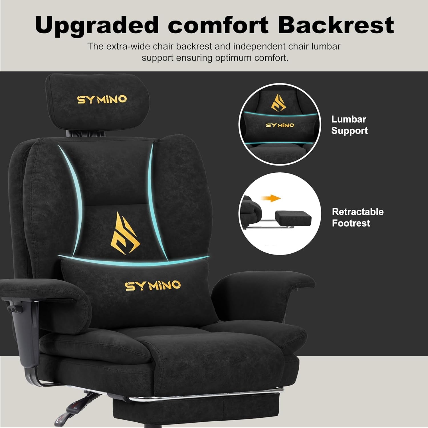 Ergonomic Gaming Chair w/ Footrest Pocket Spring PU Leather