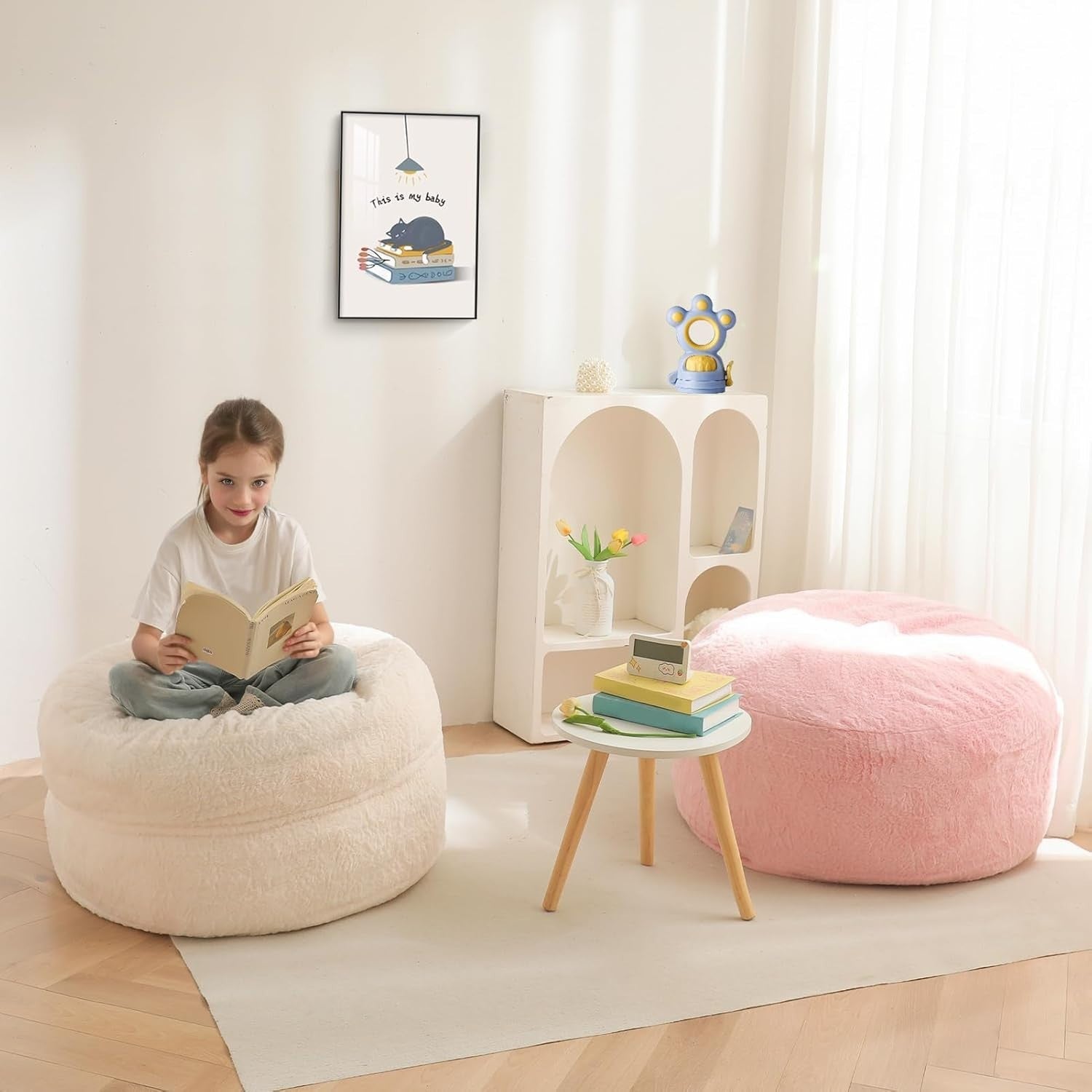 Kids Bean Bag Convertible Chair Bed Sofa | Fold Out Floor Lounger Seat